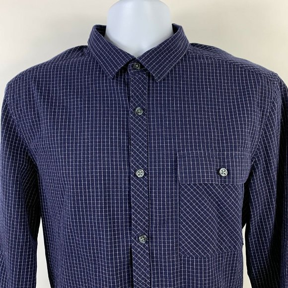 COPY - Kenneth Cole Button Down Shirt Mens Large Long Sleeve Blue Check Busines… - Picture 5 of 12